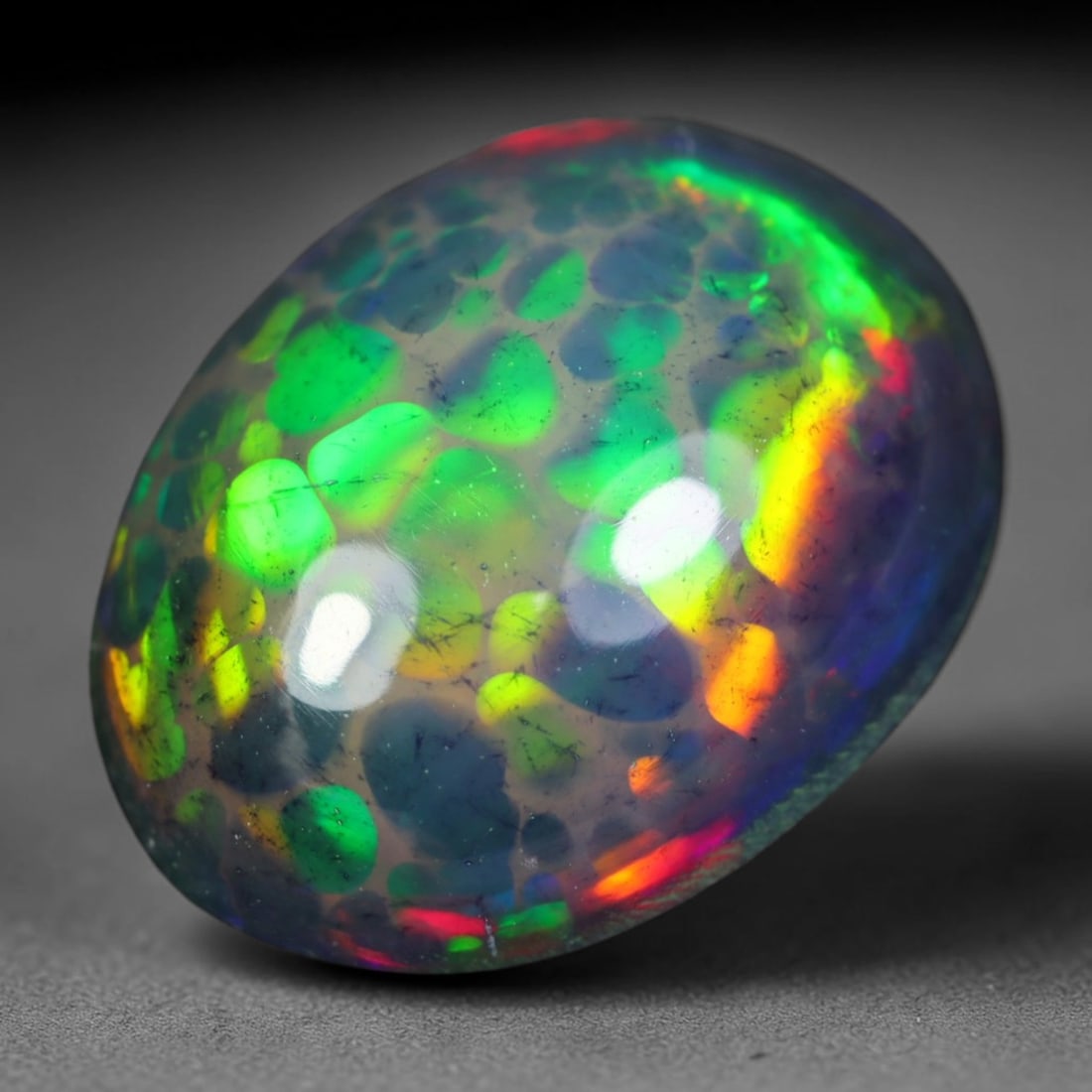 1.88ct Natural Ethiopian Welo Black Smoked Opal Cabochon Loose Gemstone, 86AK (1 of 1)