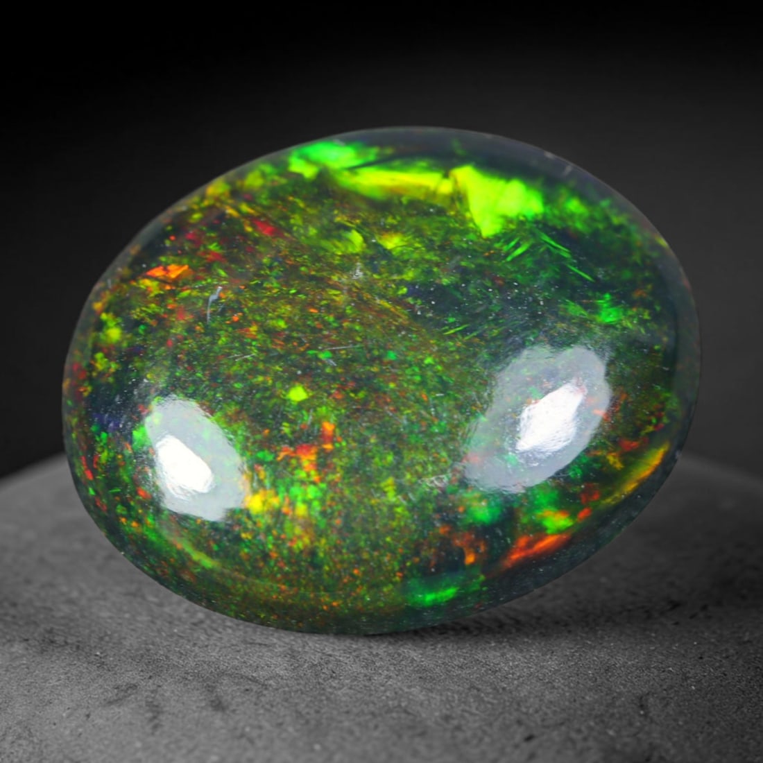 2.52ct Natural Ethiopian Welo Black Smoked Opal Cabochon Loose Gemstone, 59AK (1 of 1)