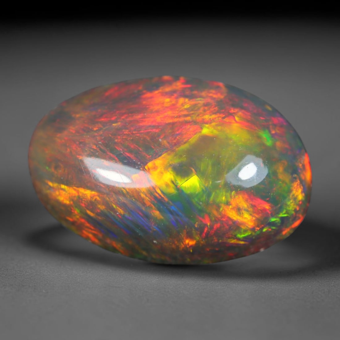 2.15ct Natural Ethiopian Welo Black Smoked Opal Cabochon Loose Gemstone, 83AK (1 of 1)