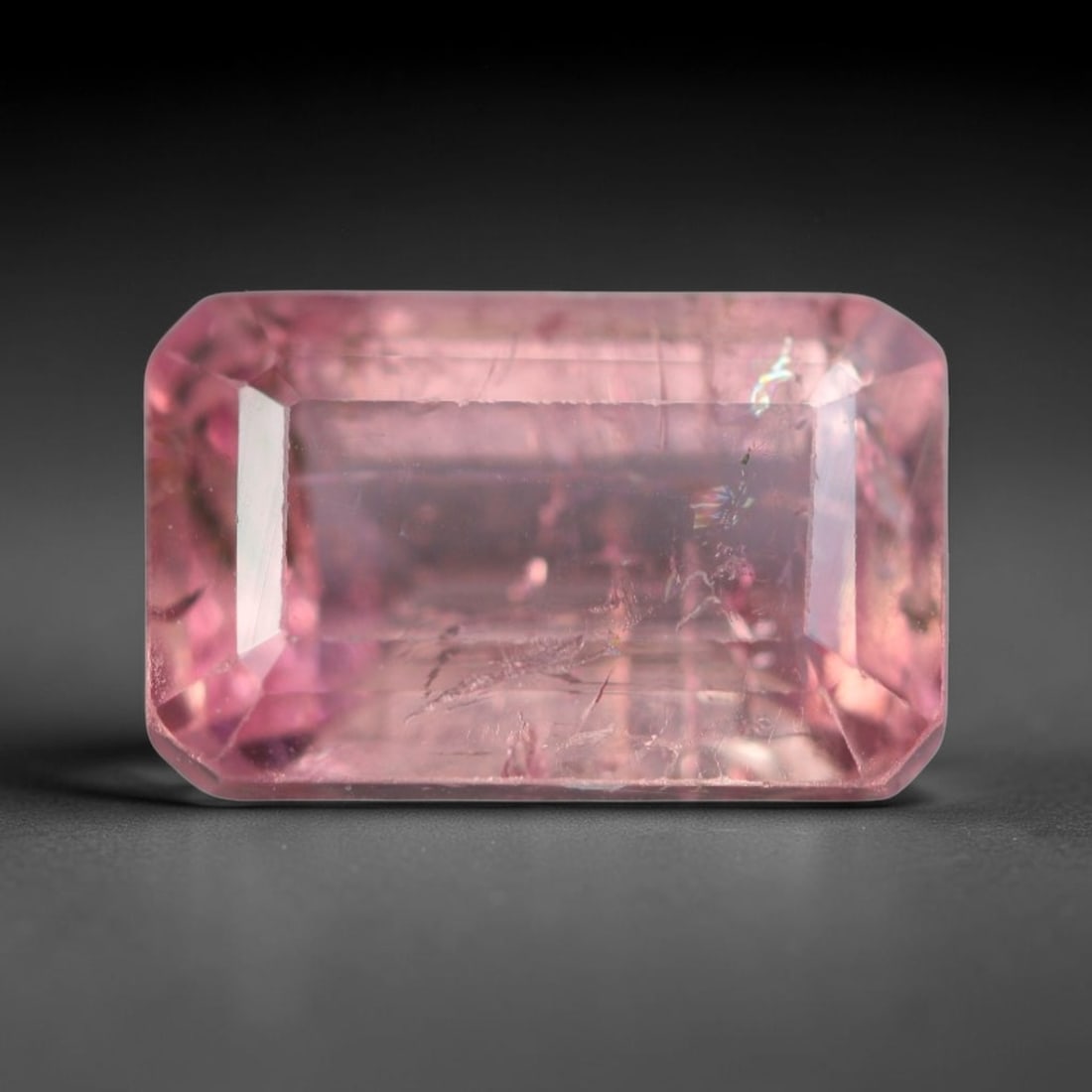 2.12 Carats Natural Mozambique Soft Pastel Pink Tourmaline Loose Gemstone, 21AK: This translucent Mozambique tourmaline holds gentle muted pink saturation, accented with delicate natural internal fissures and fine mineral trace inclusions that mark its unmodified natural crystal s