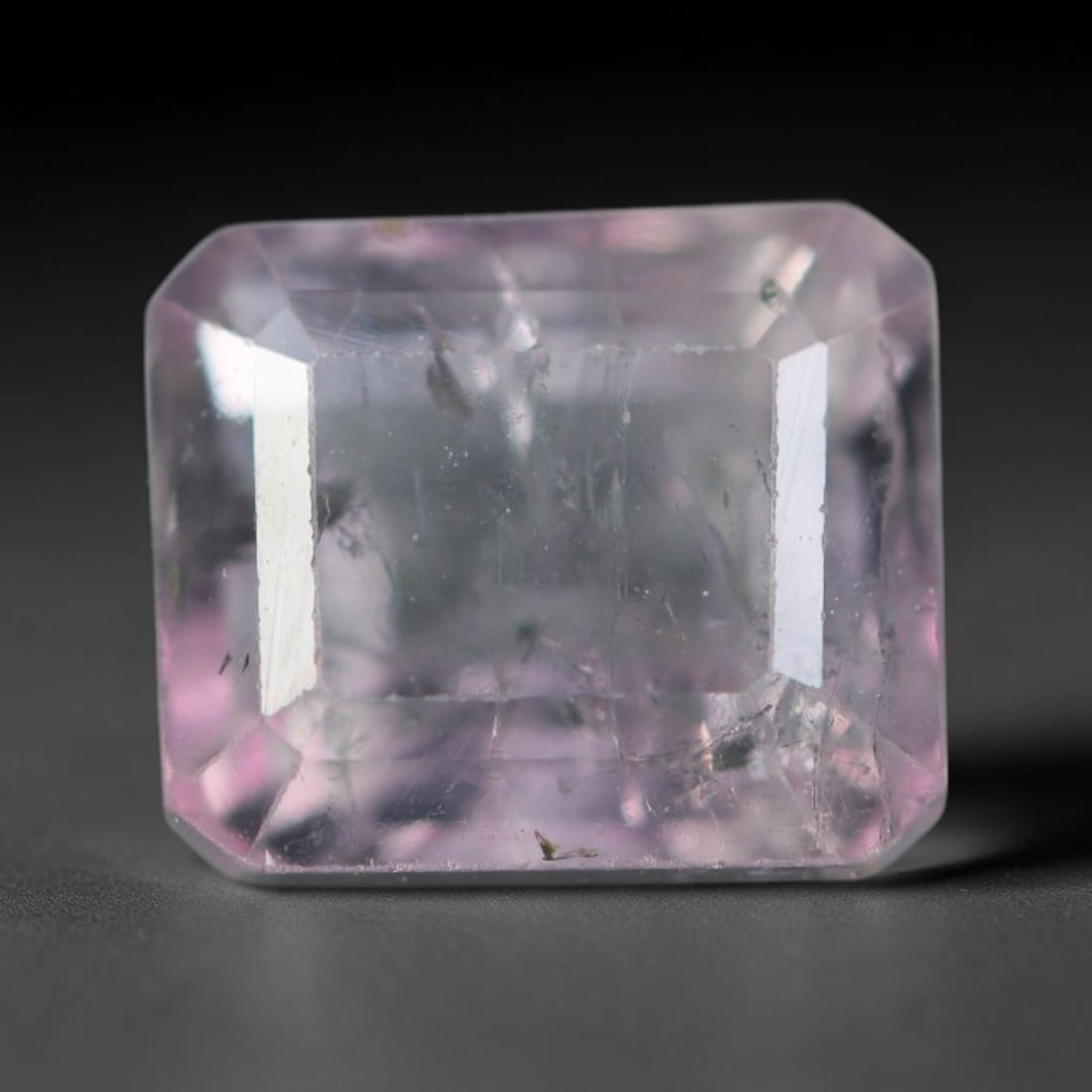 2.52 Carats Natural Mozambique Pale Pink Tourmaline Loose Gemstone, 19AK: This transparent Mozambique tourmaline features soft pale pink body tone, dotted with fine dark mineral flecks and subtle natural internal fissures that display its unaltered crystalline formation, me