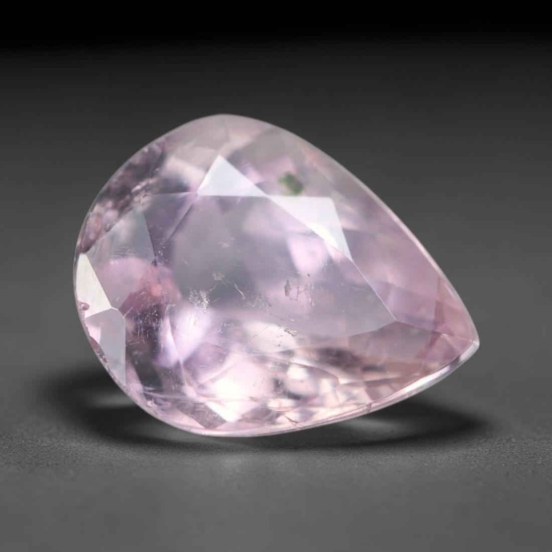 1.22 Carats Natural Mozambique Soft Pink Tourmaline Loose Gemstone, 33AK: This transparent Mozambique tourmaline carries gentle pastel pink saturation, interspersed with thin native linear mineral inclusions and faint natural internal fissures across the crystal interior, m