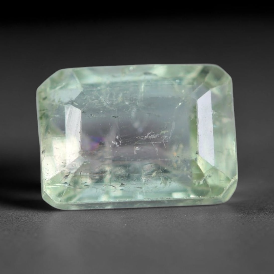 1.58 Carats Natural Mozambique Soft Pink Tourmaline Loose Gemstone, 28AK: This transparent Mozambique tourmaline carries gentle pastel pink saturation, interspersed with thin native linear mineral inclusions and faint natural internal fissures across the crystal interior, m