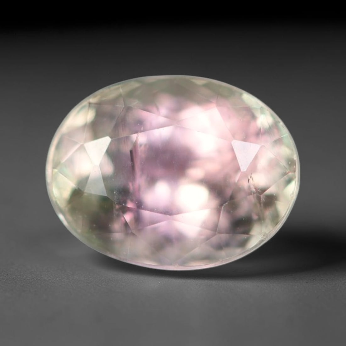 1.25 Carats Natural Mozambique Watermelon Tourmaline Loose Gemstone, 46AK: This transparent Mozambique watermelon tourmaline displays distinct dual-toned natural color zoning across its crystal, with soft pink and pale green hues blending seamlessly within the same gem, meas