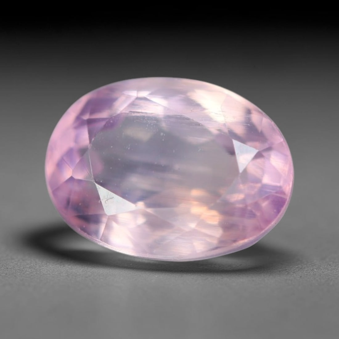 1.29 Carats Natural Mozambique Soft Pink Tourmaline Loose Gemstone, 49AK: This transparent Mozambique tourmaline carries gentle pastel pink saturation, interspersed with thin native linear mineral inclusions and faint natural internal fissures across the crystal interior, m