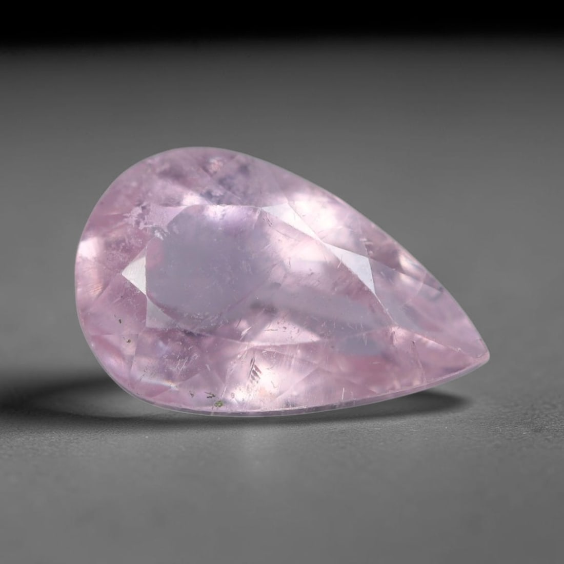 1.43 Carats Natural Mozambique Soft Pink Tourmaline Loose Gemstone, 35AK: This transparent Mozambique tourmaline carries gentle pastel pink saturation, interspersed with thin native linear mineral inclusions and faint natural internal fissures across the crystal interior, m