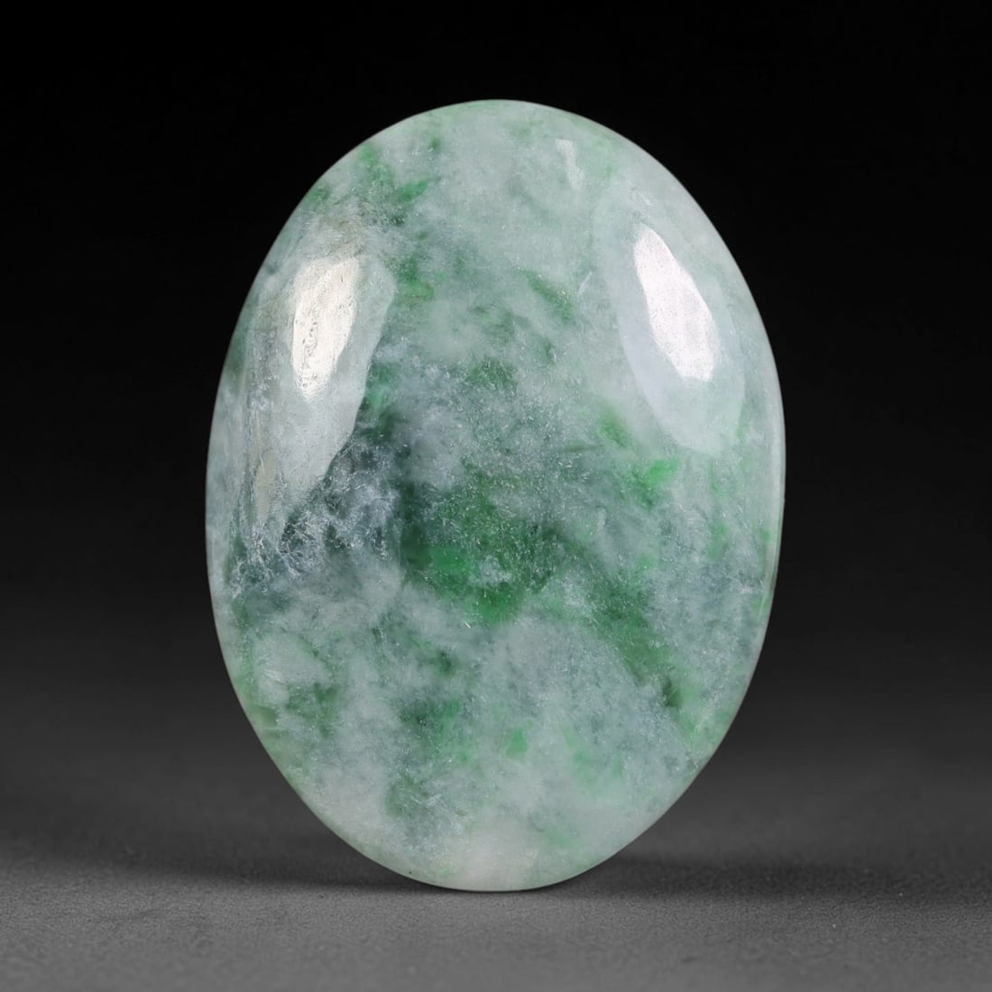 29.63ct Natural Burmese Type A Jadeite Jade Cabochon, 14AL: This single loose natural Burmese Type A jadeite jade cabochon, fully untreated with no dyeing, bleaching or resin impregnation, this genuine Type A jade retains its all-natural crystalline structure 