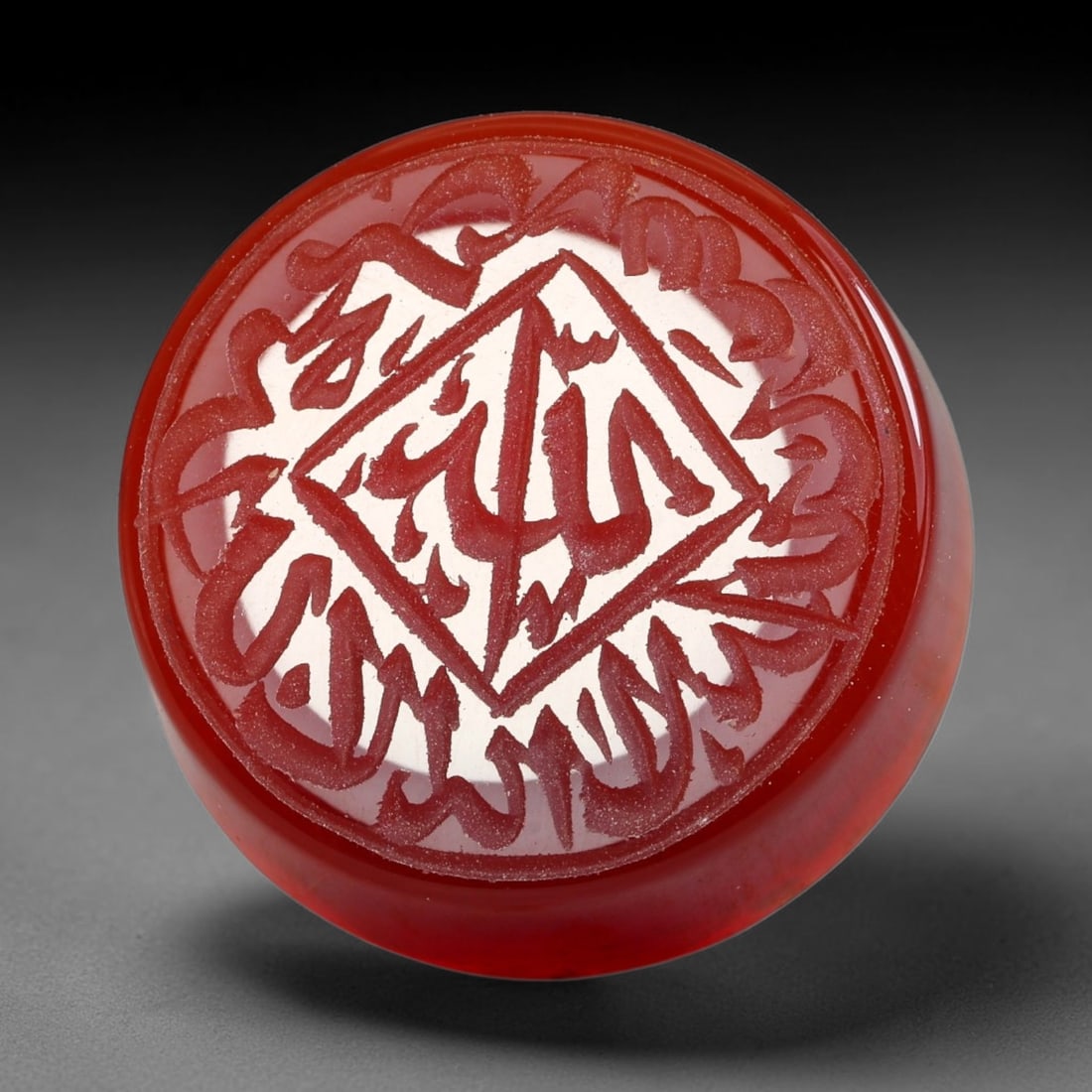 Early Vintage Islamic Natural Agate Script Intaglio Seal Cabochon (Post 1900 CE), 97AN: Fully hand-engraved oval agate intaglio seal tablet, crafted entirely by hand with no machine-assisted carving. The polished stone face features inscribed devotional script contained within a defined 