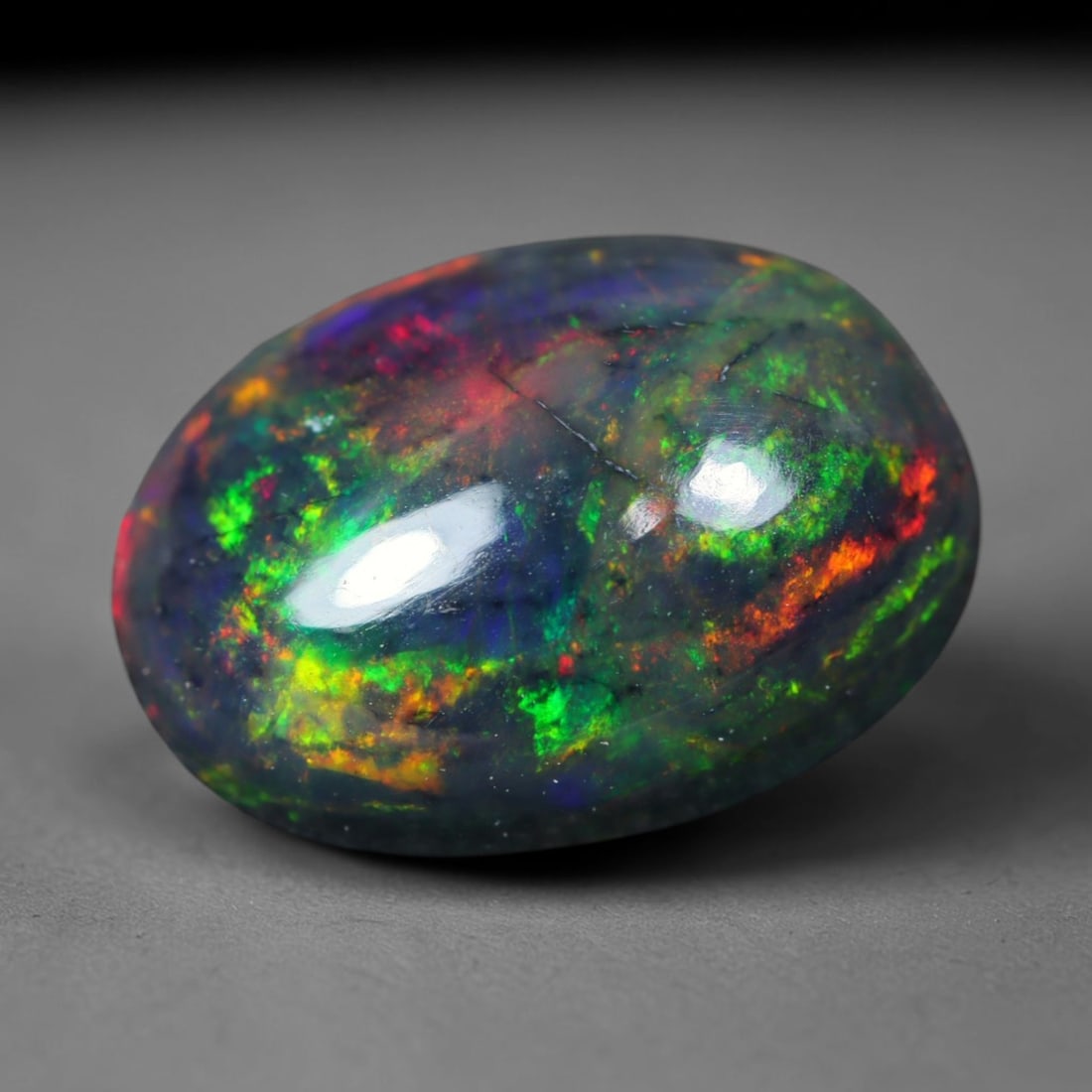 1.95ct Natural Ethiopian Welo Black Smoked Opal Cabochon Loose Gemstone, 37FL (1 of 1)