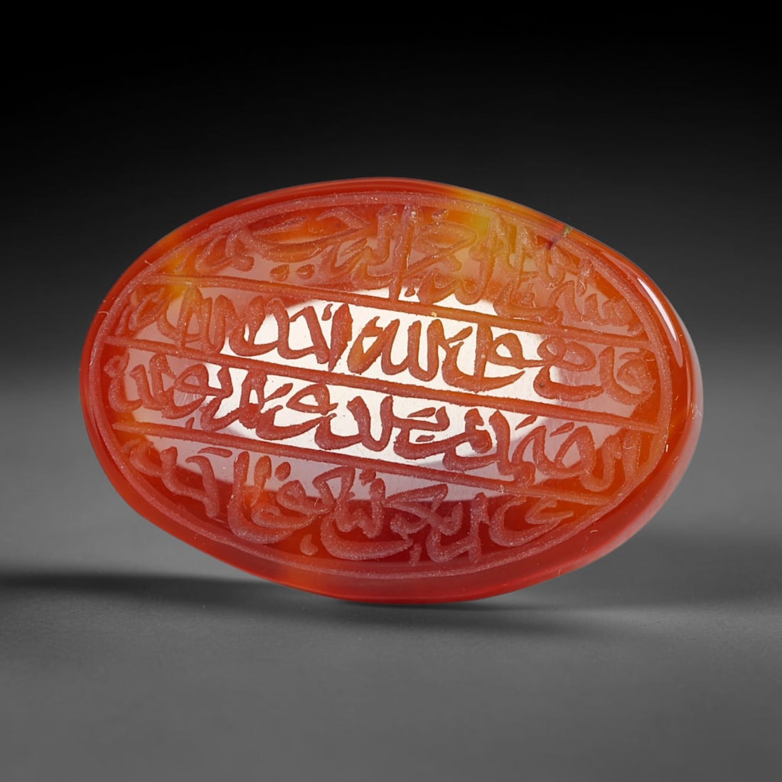 Early Vintage Islamic Natural Agate Script Intaglio Seal Cabochon (Post 1900 CE), 98FL: Fully hand-engraved oval agate intaglio seal tablet, crafted entirely by hand with no machine-assisted carving. The polished stone face features inscribed devotional script contained within a defined 