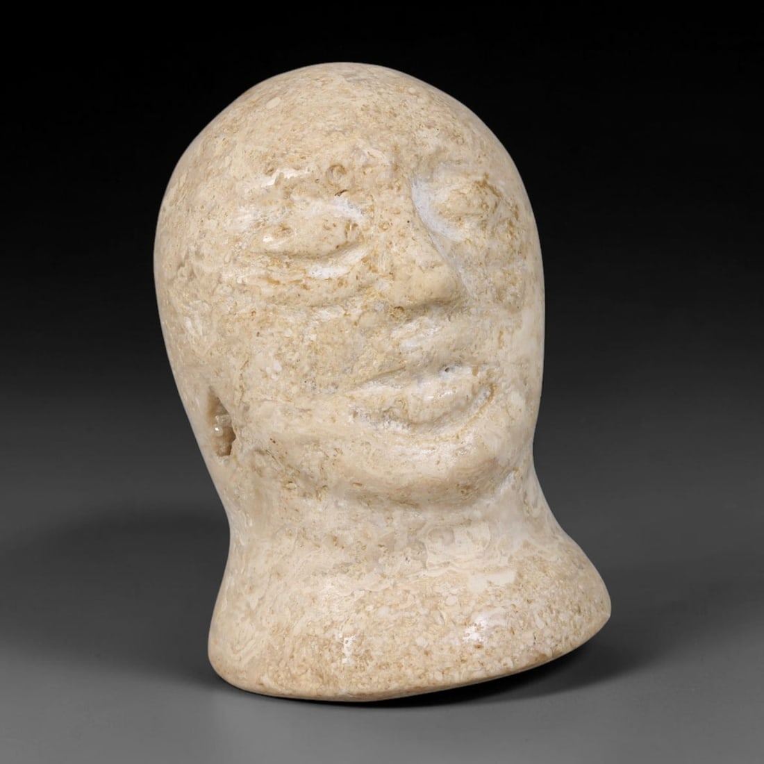 Ancient Bactrian Margiana Marble Idol Bust Amulet (2300-1700 BCE), 8AB (1 of 1)