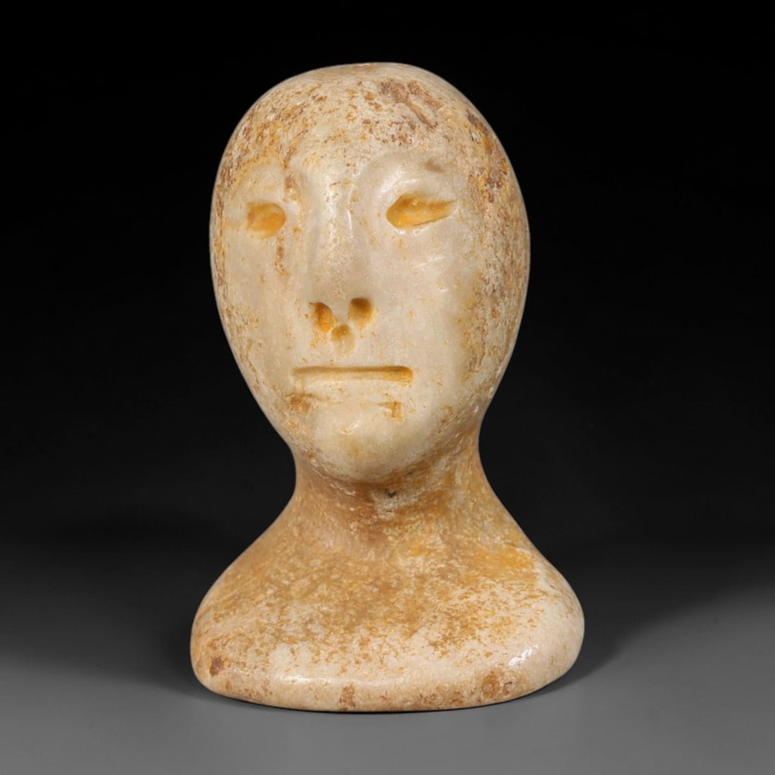 Ancient Bactrian Margiana Marble Idol Bust Amulet (2300-1700 BCE), 7AB (1 of 1)