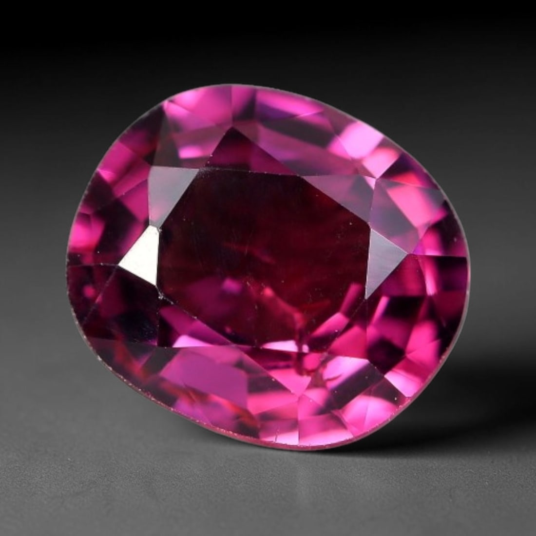 1.71 Carats Natural Mozambique Rich Raspberry Rhodolite Garnet Loose Gemstone, 67FM: This natural Mozambique rhodolite garnet holds dimension measurements of 7.8x6.7x3.8mm, carrying an intense saturated raspberry red hue that radiates vivid tonal flashes through its transparent crysta