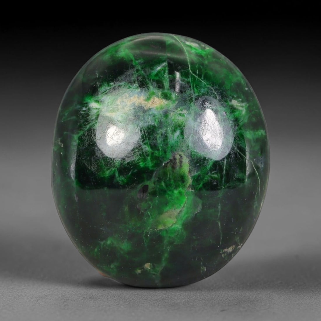 23.07ct Natural Burmese Type A Jadeite Jade Cabochon, 59AL: This single loose natural Burmese Type A jadeite jade cabochon, fully untreated with no dyeing, bleaching or resin impregnation, this genuine Type A jade retains its all-natural crystalline structure 