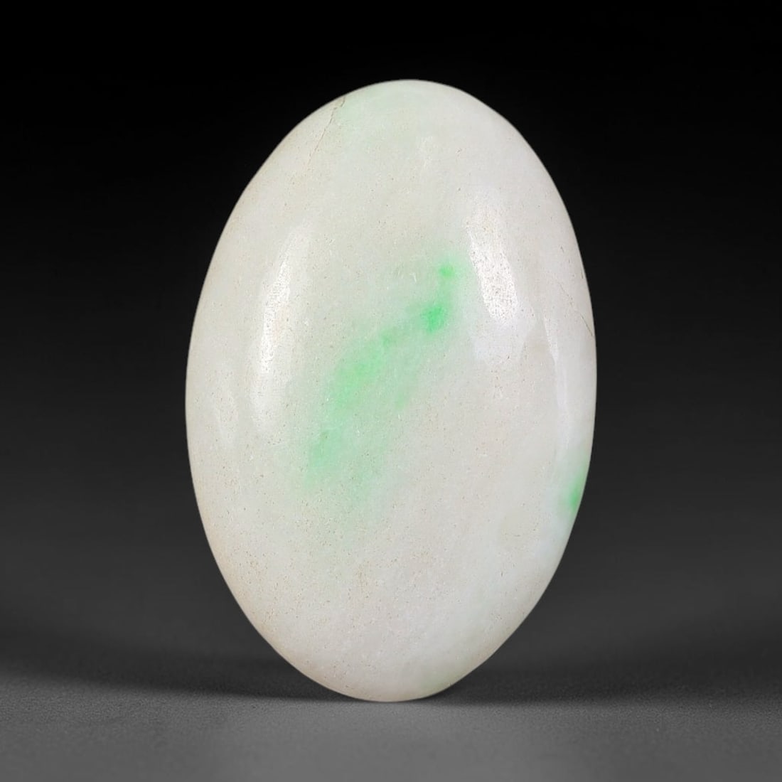 19.85ct Natural Burmese Type A Jadeite Jade Cabochon, 41FP: This single loose natural Burmese Type A jadeite jade cabochon, fully untreated with no dyeing, bleaching or resin impregnation, this genuine Type A jade retains its all-natural crystalline structure 