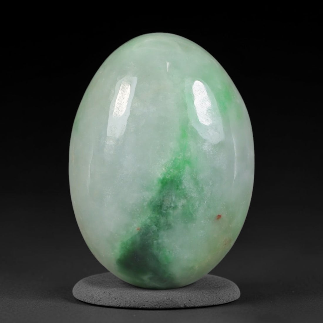 19.93ct Natural Burmese Type A Jadeite Jade Cabochon, 54AL: This single loose natural Burmese Type A jadeite jade cabochon, fully untreated with no dyeing, bleaching or resin impregnation, this genuine Type A jade retains its all-natural crystalline structure 