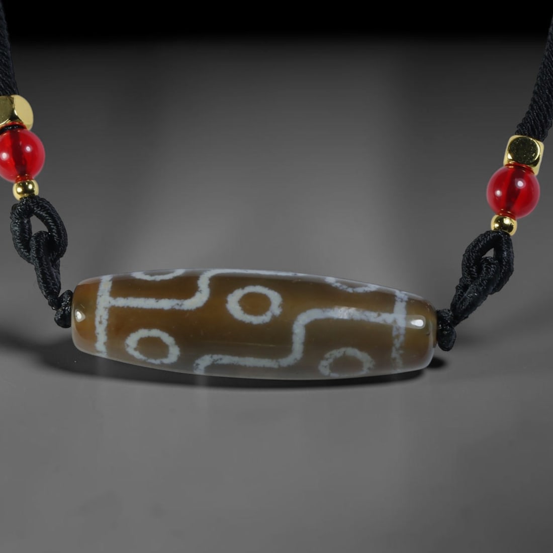 Vintage Tibetan Natural Agate Dzi Bead Pendant, 22AC: Traditional wearable spiritual pendant crafted from solid natural agate stone, rooted in ancient Tibetan cultural and devotional heritage. Agate dzi beads hold immense sacred importance within Tibetan