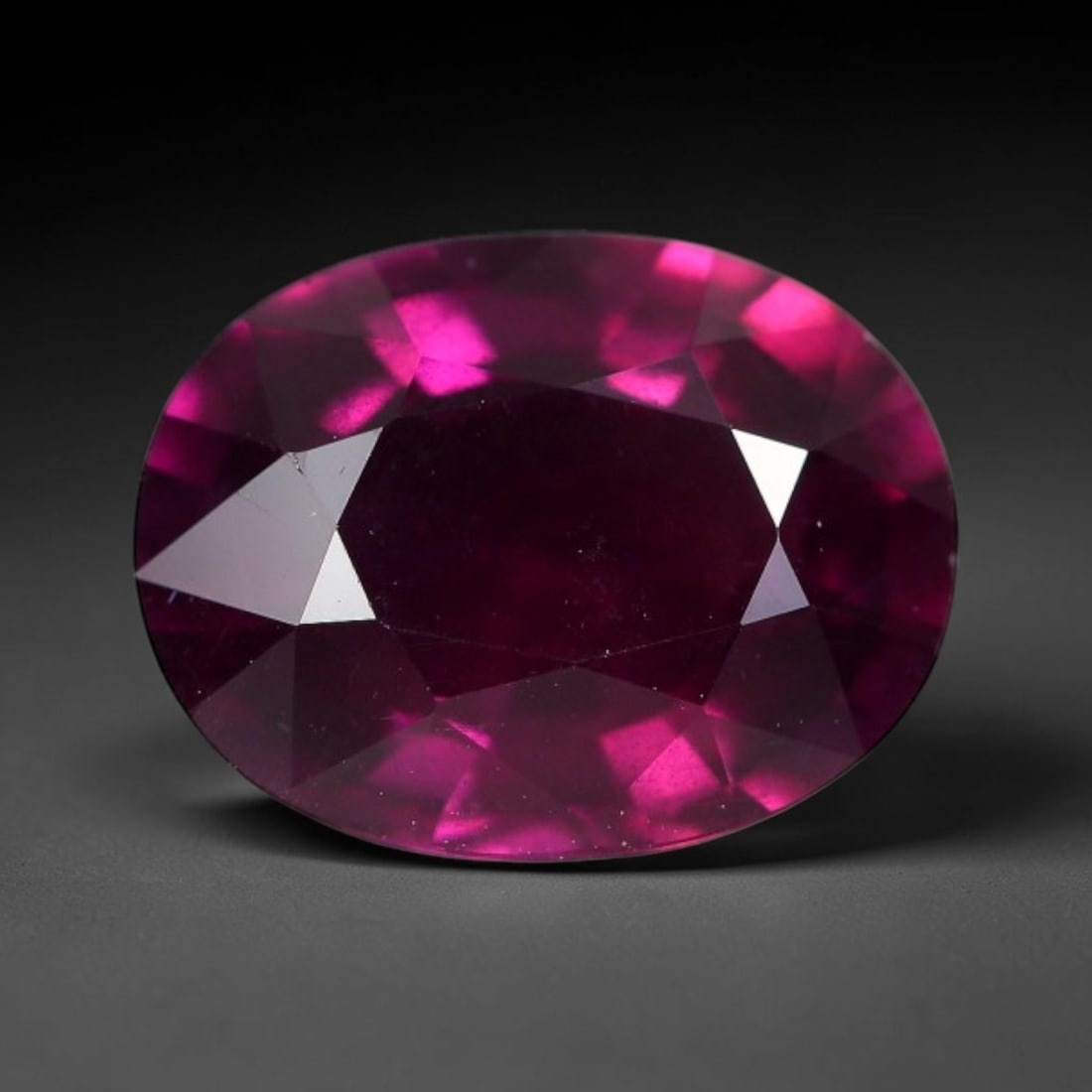 4.31 Carats Natural Mozambique Deep Fuchsia Rhodolite Garnet Loose Gemstone, 30FE: This natural Mozambique rhodolite garnet features dimensions of 11.2x8.7x5mm, holding a vivid deep fuchsia-pink color that glows brightly when light passes through its transparent body, with fine subt