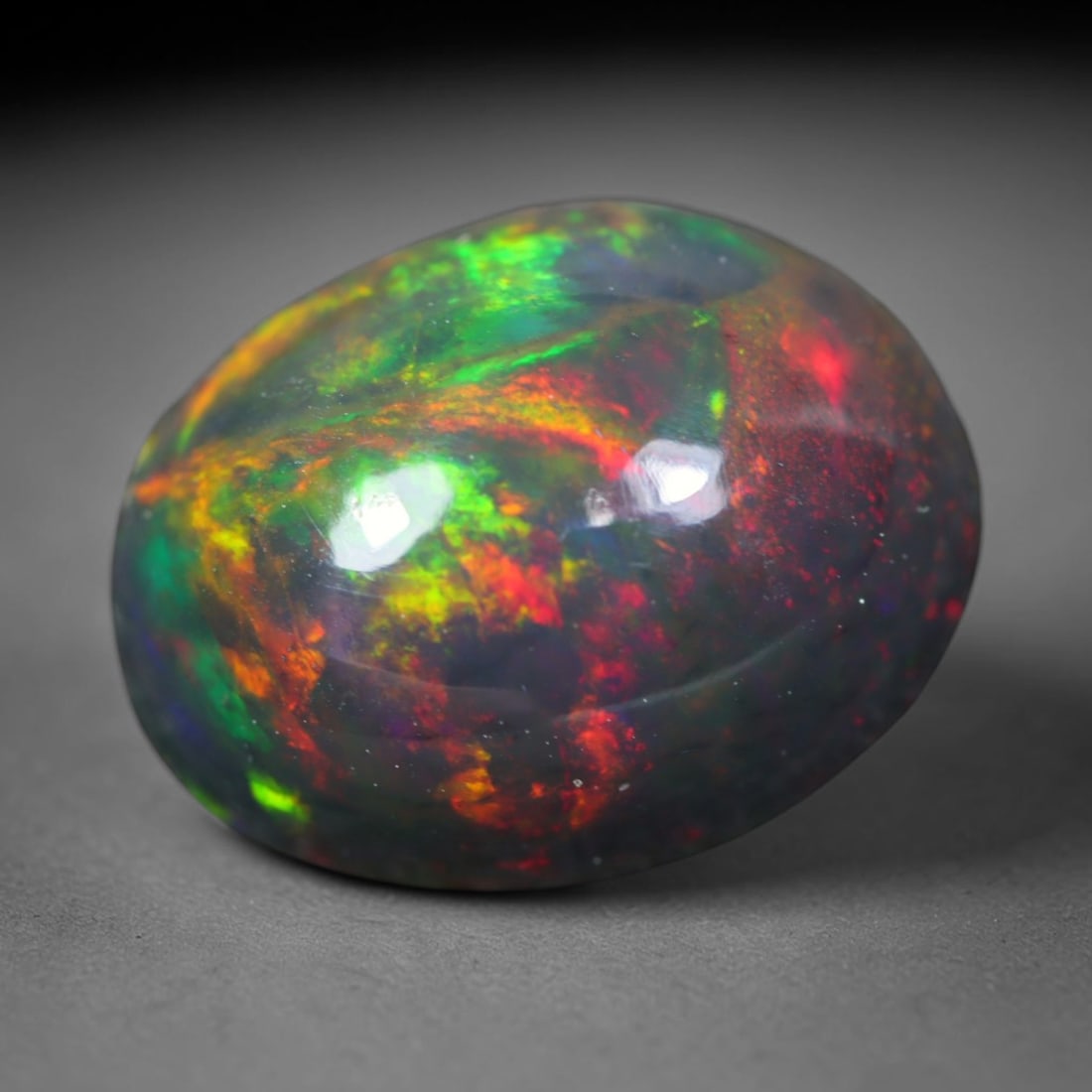 2.75ct Natural Ethiopian Welo Black Smoked Opal Cabochon Loose Gemstone, 35FL (1 of 1)