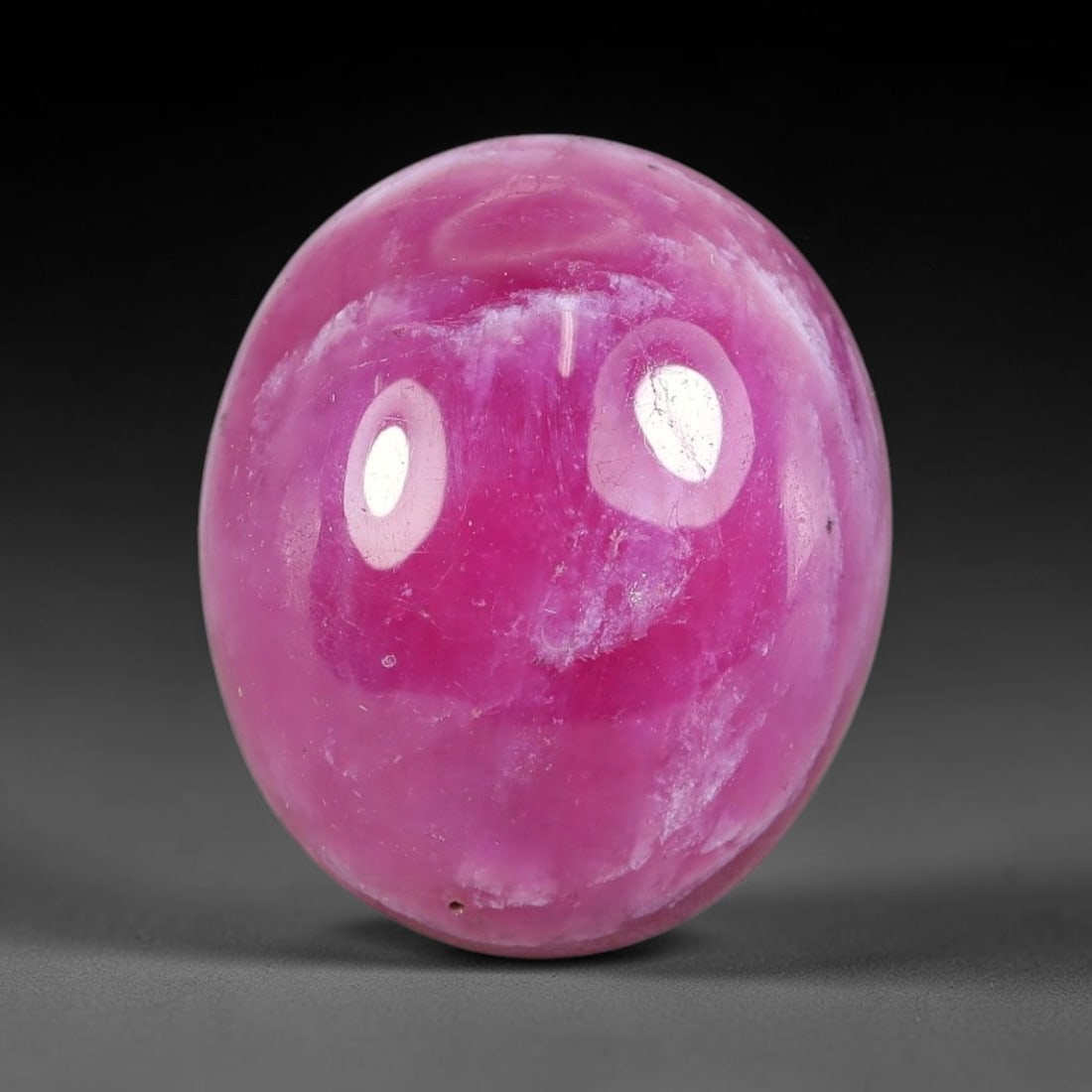 14.55 Carats Natural Mozambique Vivid Pink Red Ruby Loose Gemstone, 92FG: This polished Mozambique ruby cabochon measures 15.5x13.2x6.8mm, featuring striking natural swirling white mineral banding layered across a rich saturated pink red base that creates a unique organic a