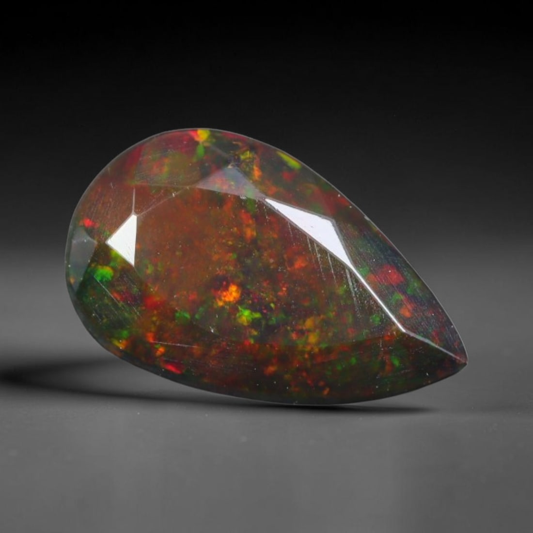 0.68ct Natural Ethiopian Welo Black Smoked Faceted Opal, 20EB (1 of 1)