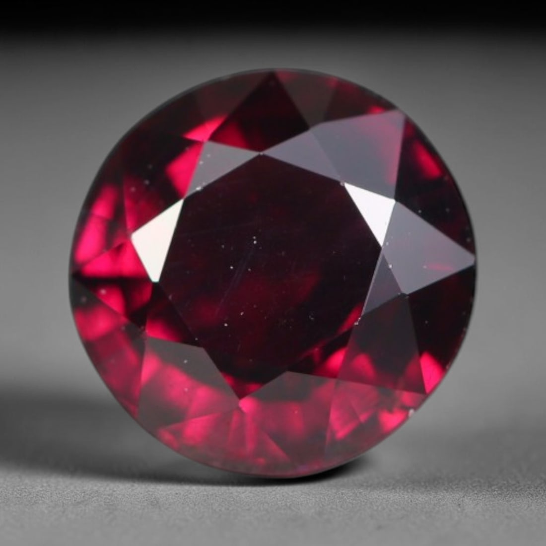 1.86ct Natural Mozambican Deep Rich Red Faceted Almandine Garnet Loose Gemstone, 11BD: This expertly faceted garnet features a deep rich red body tone with tiny fine mineral micro-inclusions evenly scattered within its transparent interior, precise polished facet planes maximize light r
