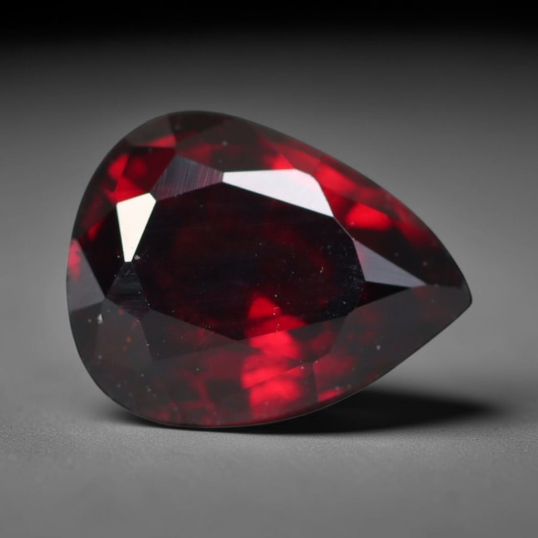 3.29ct Natural Mozambican Deep Crimson Red Faceted Almandine Garnet Loose Gemstone, 88BC: This meticulously faceted garnet features a dense, rich red crystalline body dotted with subtle micro mineral inclusions scattered evenly throughout its transparent interior, precision-cut reflective 