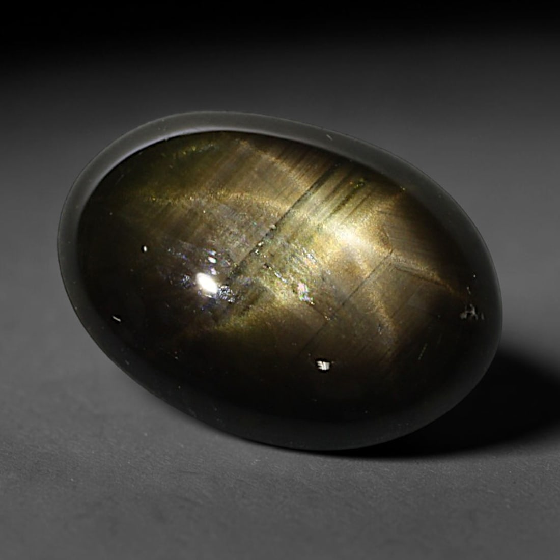 2.53ct Natural Siamese 6-Ray Black Star Sapphire Loose Gemstone, 27BD: This polished star sapphire originates from classic Siamese mining deposits, featuring a deep dark crystalline base with fine native mineral traces trapped within its structure, sized at calibrated 8.