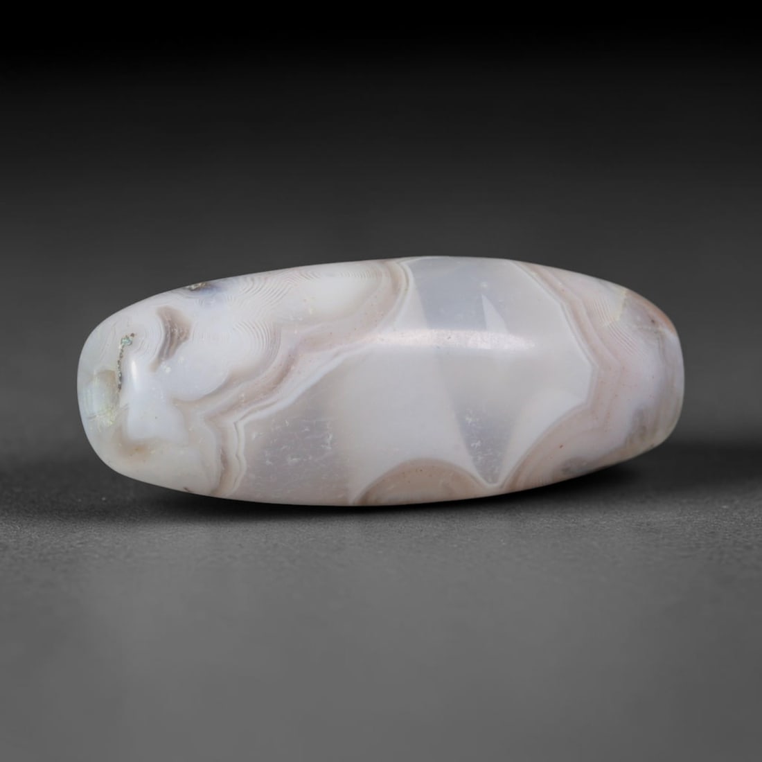 Ancient Parthian Empire Swirling Geometric Banded Agate Barrel Bead (247 BCE - 224 CE), 81AD (1 of 1)