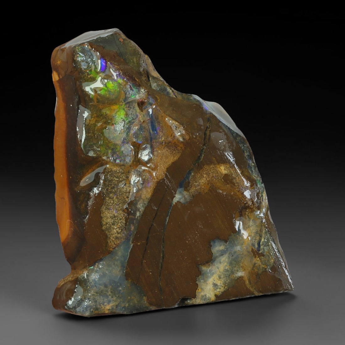 61.17ct Natural Australian Queensland Boulder Opal Sliced Slab Cutting Rough, 75AX (1 of 2)