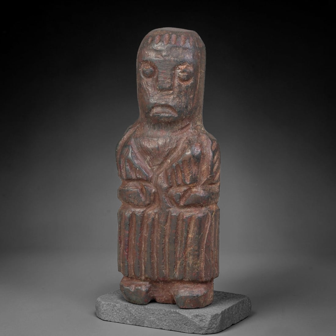 Ancient Medieval Coptic Christian Egyptian Stone Figurine Amulet (300-1000 CE), 99AE: This carved stone devotional figurine originates from Coptic Christian Egyptian Culture, medieval Egyptian craft pieces created as personal devotional and burial protective talismans for Christian fun