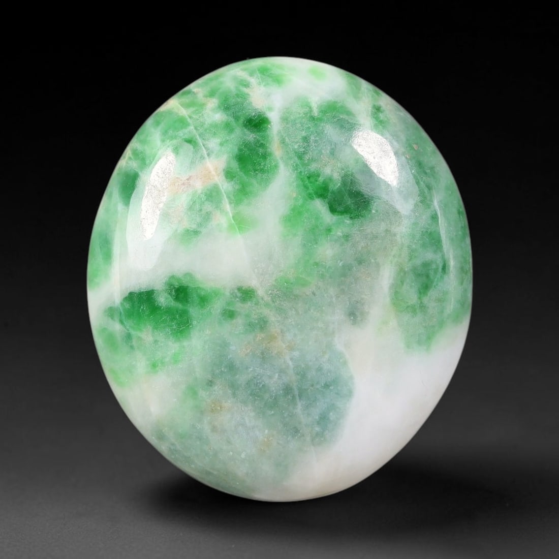 40.29ct Natural Burmese Type A Jadeite Jade Cabochon, 65FP: This single loose natural Burmese Type A jadeite jade cabochon, fully untreated with no dyeing, bleaching or resin impregnation, this genuine Type A jade retains its all-natural crystalline structure 