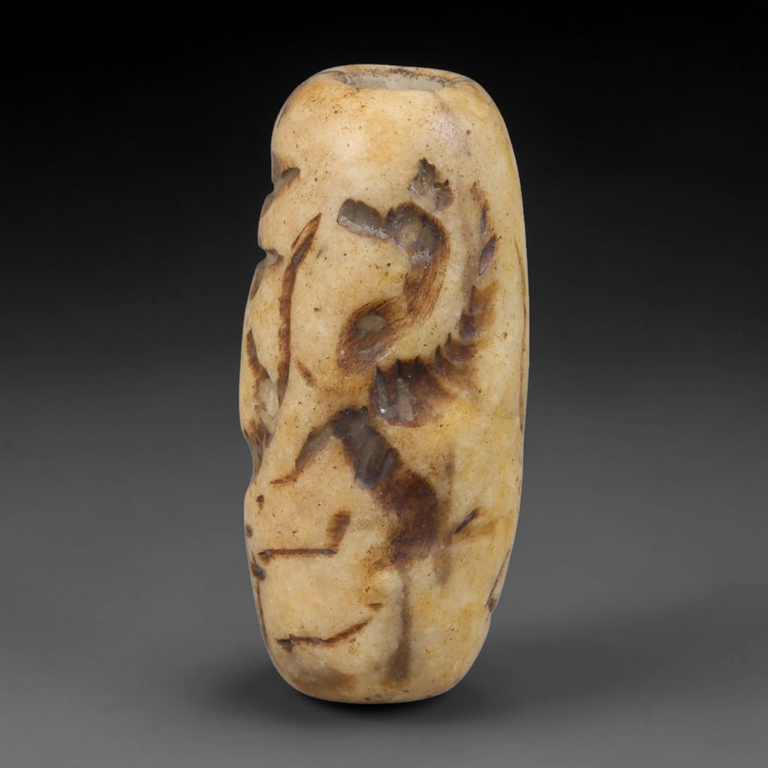 Ancient Mesopotamian Cream Stone Figural Cylinder Seal (2900-2334 BCE), 67AB (1 of 2)