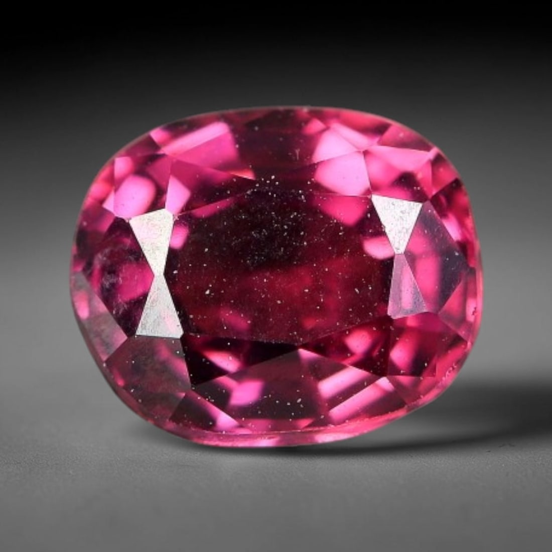 1.33 Carats Natural Mozambique Rich Raspberry Rhodolite Garnet Loose Gemstone, 47FM: This natural Mozambique rhodolite garnet holds dimension measurements of 6.9x5.3x4mm, carrying an intense saturated raspberry red hue that radiates vivid tonal flashes through its transparent crystal 