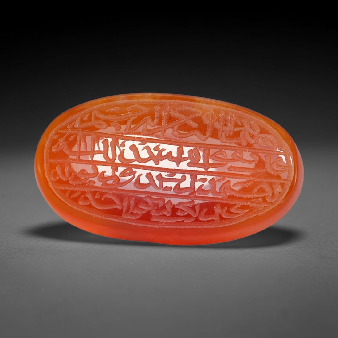 Early Vintage Islamic Natural Agate Script Intaglio Seal Cabochon (Post 1900 CE), 8FG: Fully hand-engraved oval agate intaglio seal tablet, crafted entirely by hand with no machine-assisted carving. The polished stone face features inscribed devotional script contained within a defined 