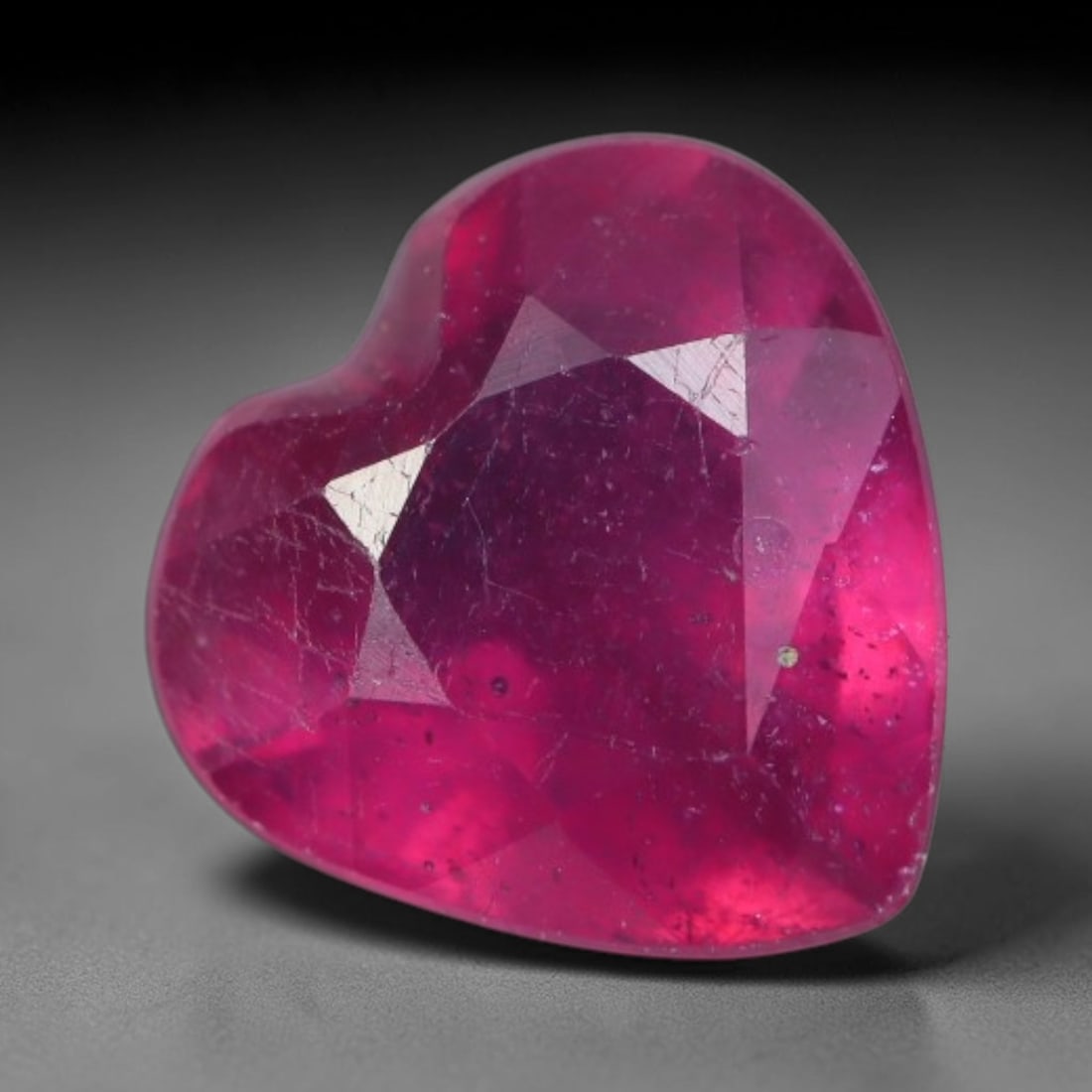 1.87 Carats Natural Madagascar Vivid Fuchsia Red Heated Ruby Loose Gemstone, 81AG: This vivid fuchsia red Madagascar ruby displays rich saturated red tone with subtle natural internal mineral traces that showcase genuine earth-grown character, measured at 7.1x4.2mm, the intense warm