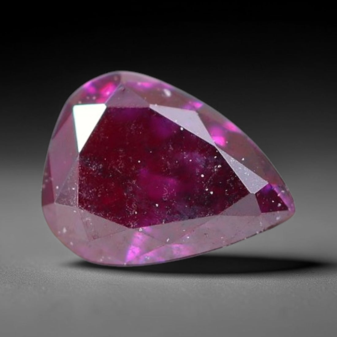 0.15ct Natural Fancy Deep Pink Diamond Loose Gemstone, 30BH: This polished natural fancy diamond features rich deep pink colouration, measured at calibrated dimensions of 3.8x2.9x2mm. Carefully proportioned pear faceting delivers dynamic light movement, highlig