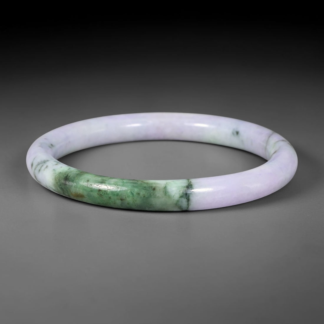 Natural Burmese Type A Jadeite Jade Bangle Bracelet, 95BK: Polished untreated Burmese Type A jadeite jade bangle bracelet with a 60 mm inner diameter and a 8 mm band width. Crafted into a classic rounded interior flat exterior shape with smooth continuous hig