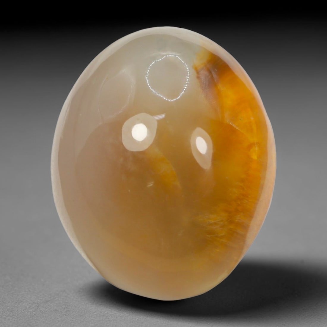 25ct Natural Brazilian Phantom Quartz Oval Cabochon Loose Gemstone, 96BL: This smoothly polished cabochon of natural phantom quartz preserves delicate layered phantom crystal formations enclosed inside transparent quartz host. The domed polished surface offers unobstructed 