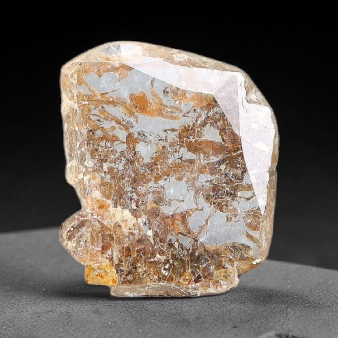 0.32ct Natural Fancy Diamond Slice, Hand Rose Cut with Pictorial Inclusions Loose Gemstone, 54BG (1 of 1)
