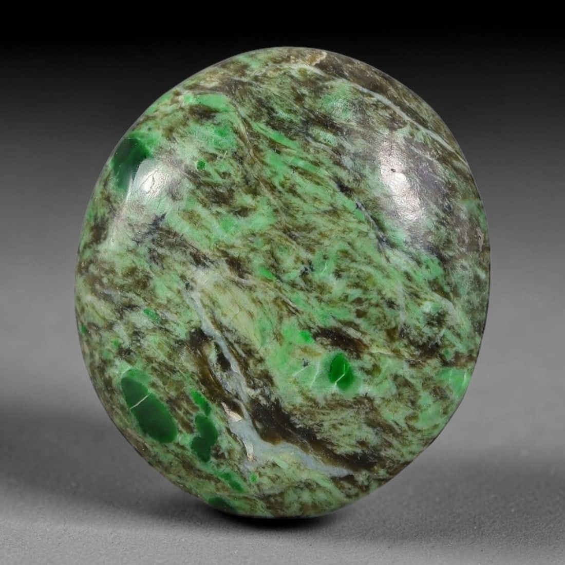 14.68ct Natural Burmese Type A Emerald Spot Scenic Matrix Jadeite Jade Cabochon, 42FA, 42FA (1 of 2)