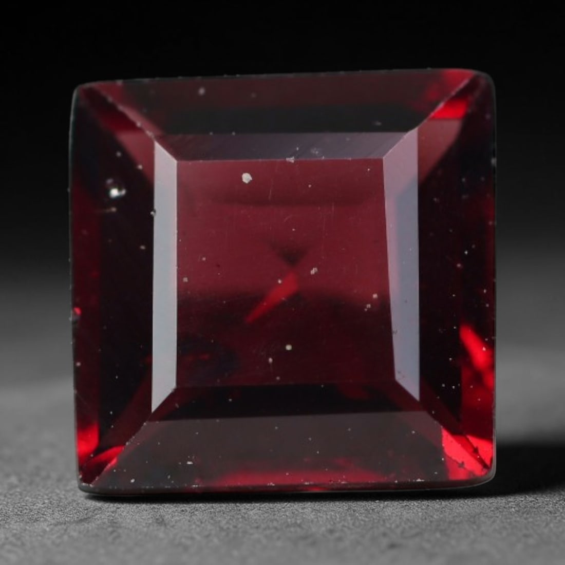 2.74ct Natural Mozambican Deep Crimson Red Faceted Almandine Garnet Loose Gemstone, 92BC, 92BC: This meticulously faceted garnet features a dense, rich red crystalline body dotted with subtle micro mineral inclusions scattered evenly throughout its transparent interior, precision-cut reflective 