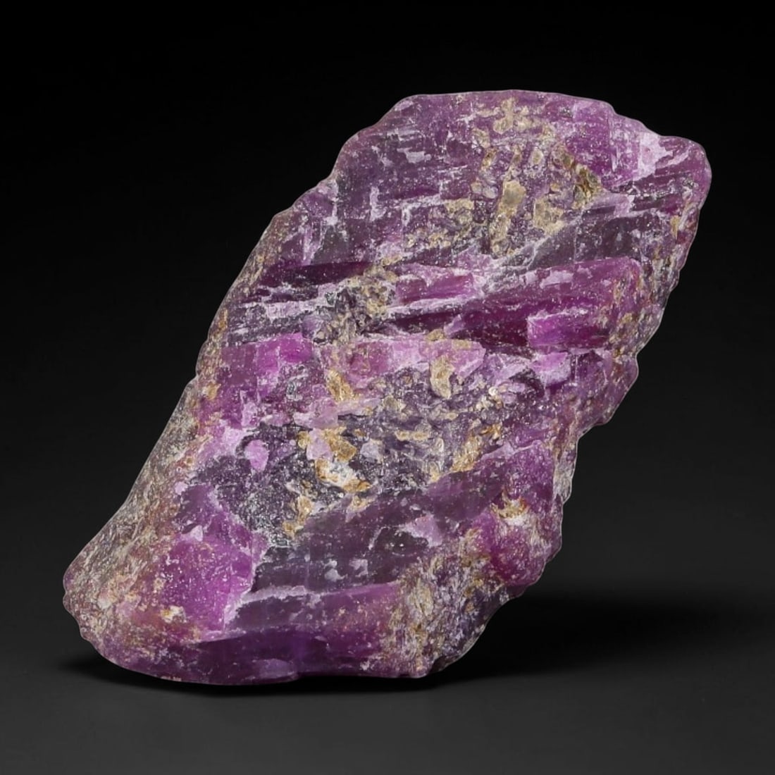 32.5ct Natural Mauritania Ruby Rough (Unheated), 58AT, 58AT: Natural unheated ruby rough recovered from Mauritanian mineral deposits, exhibiting distinct tabular crystalline cleavage planes characteristic of corundum raw material. The specimen displays saturate