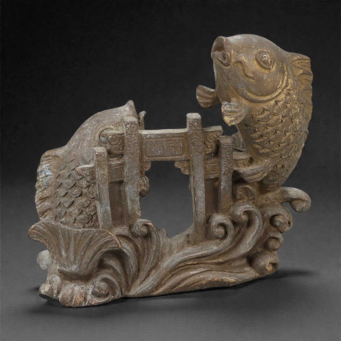 A Chinese Bronze Fish Group Display, Late Qing Dynasty, 18FH, 18FH (1 of 2)