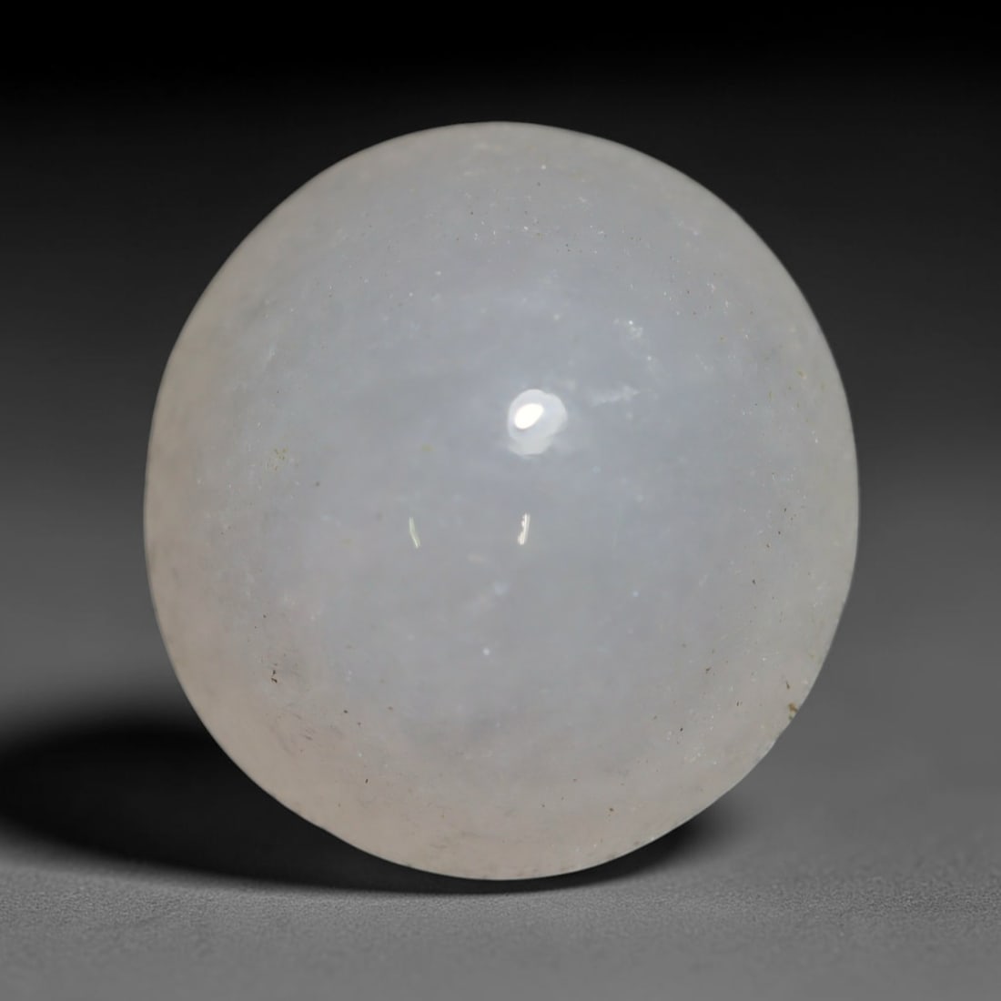 5.64ct Natural Burmese Type A White Jadeite Jade Oval Cabochon Loose Gemstone, 57BT: This finely polished oval cabochon is genuine Type A Burmese jadeite jade. The stone displays soft white body tone with gentle natural internal crystalline textures, showcasing the subtle waxy lustre 