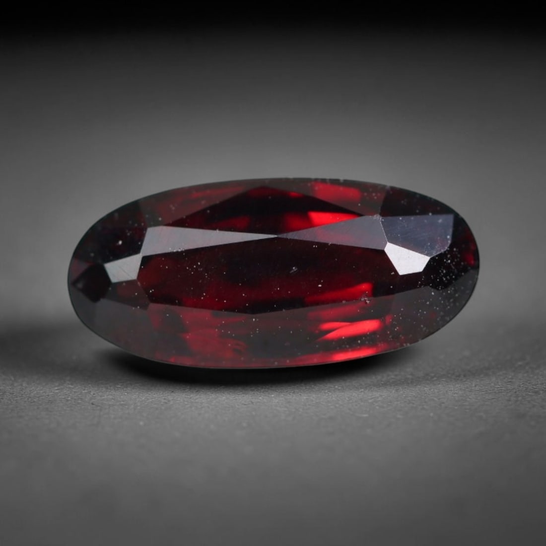 2.96ct Natural Mozambican Deep Crimson Red Faceted Almandine Garnet Loose Gemstone, 83BC: This meticulously faceted garnet features a dense, rich red crystalline body dotted with subtle micro mineral inclusions scattered evenly throughout its transparent interior, precision-cut reflective 
