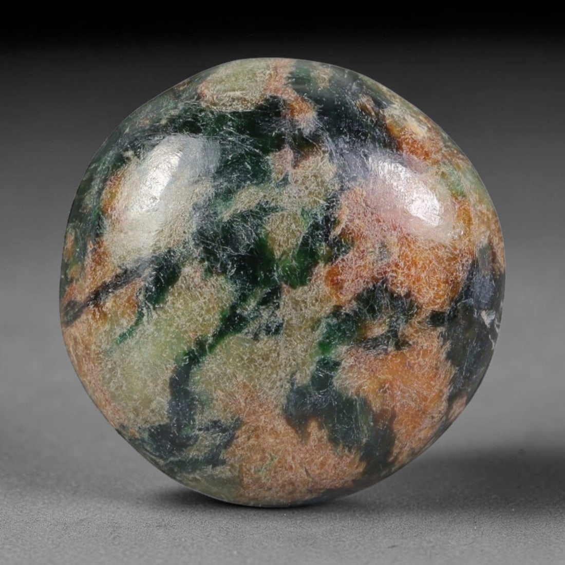 15.96ct Natural Burmese Type A Jadeite Jade Cabochon, 63AL: This single loose natural Burmese Type A jadeite jade cabochon, fully untreated with no dyeing, bleaching or resin impregnation, this genuine Type A jade retains its all-natural crystalline structure 