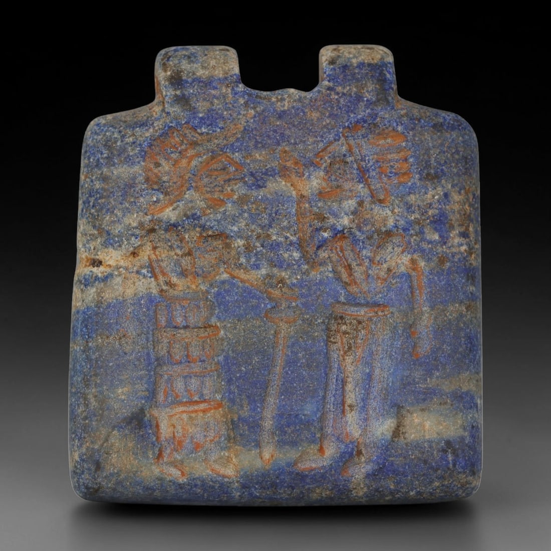 Ancient Sasanian Lapis Lazuli Hand Carved Amulet, 67AP (1 of 1)