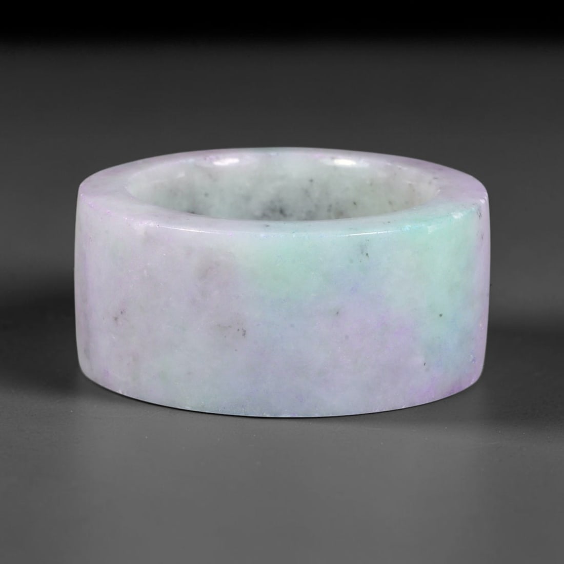 Natural Burmese Type A Jadeite Jade Lavender & Green Wide Band Ring, 82BG (1 of 1)