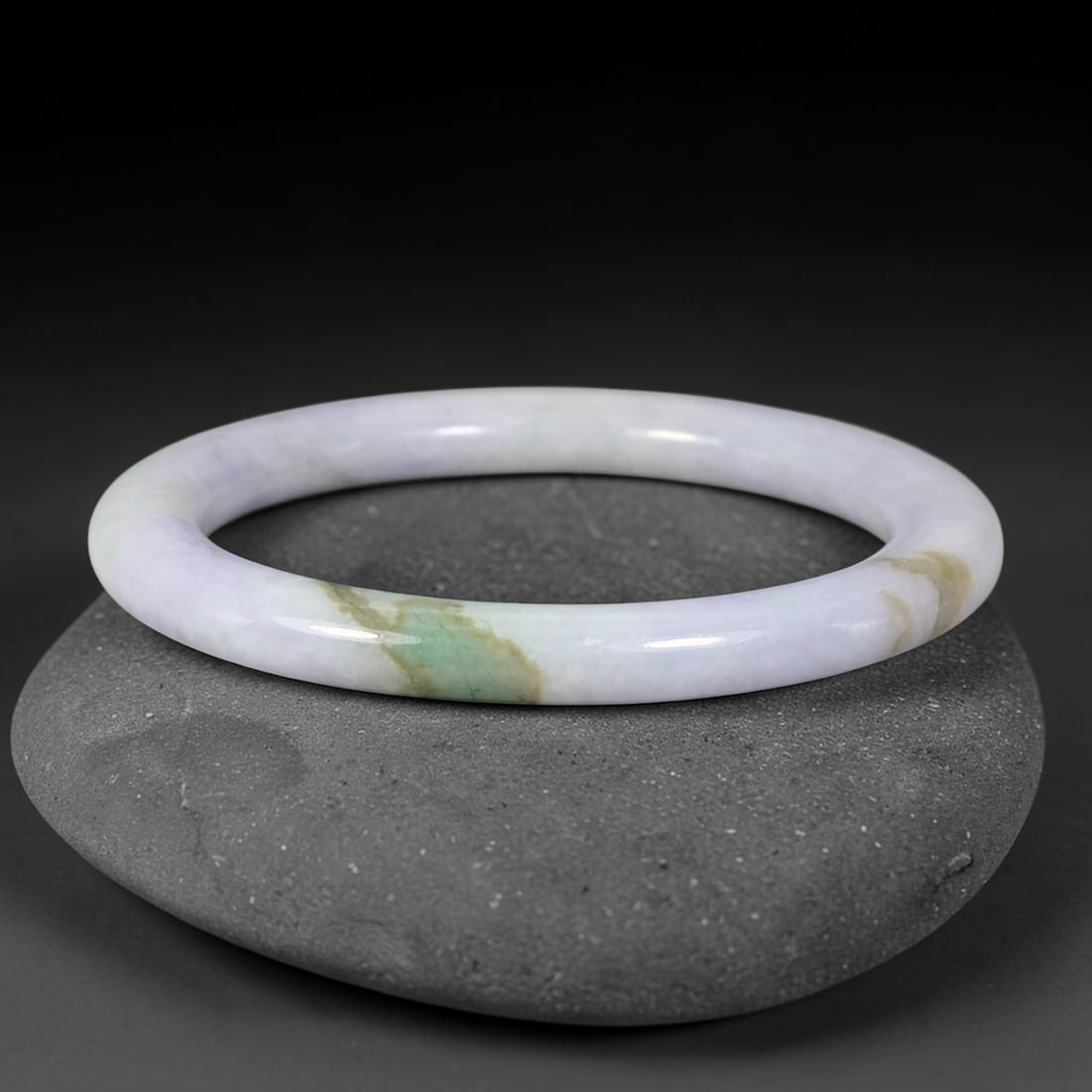 Natural Burmese Type A Jadeite Jade Bangle Bracelet, 94BK: Polished untreated Burmese Type A jadeite jade bangle bracelet with a 58 mm inner diameter and a 7 mm band width. Crafted into a classic rounded interior flat exterior shape with smooth continuous hig
